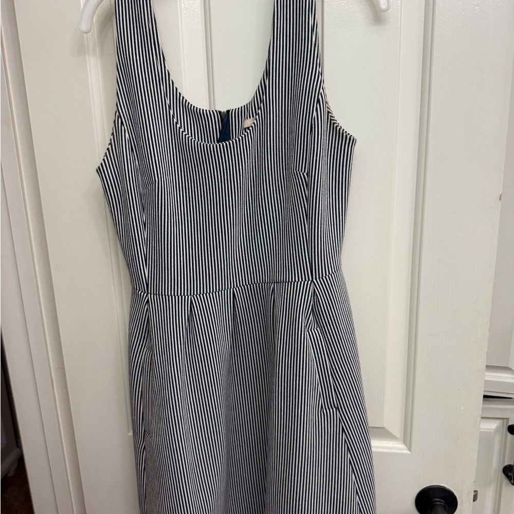 Banana Republic Navy and White Striped Dress